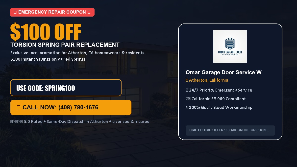 $100 OFF Heavy-Duty Torsion Spring Pair Replacement in Atherton, CA